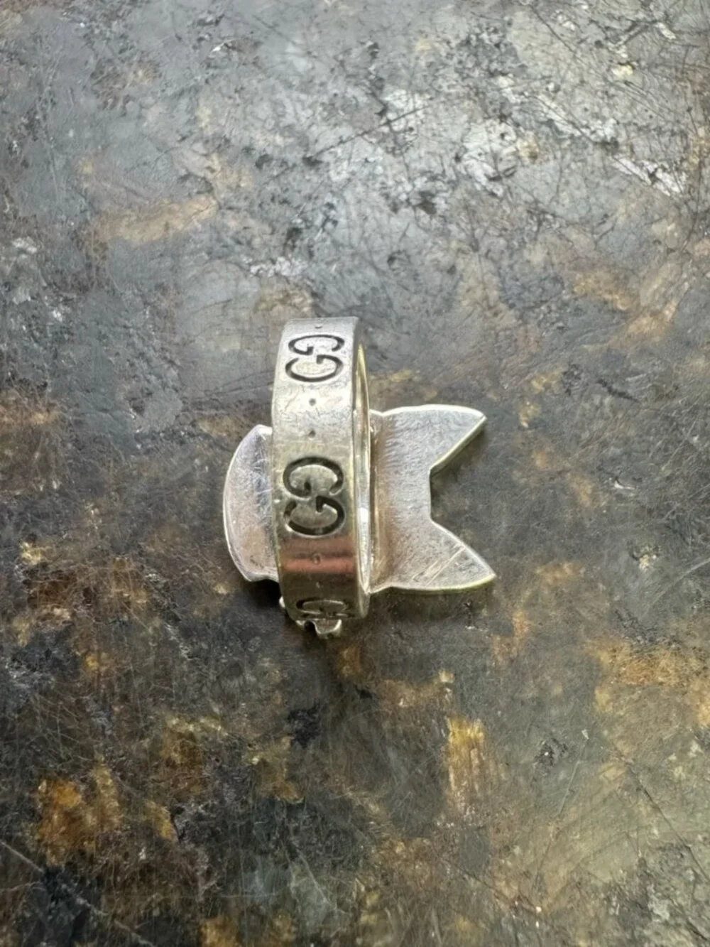 GUCCI BOSCO & ORSON BOSTON TERRIER DOG .925 Sterling Silver Ring - Size 5.5